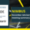 NIMBUS December Advisory Group meeting summary