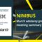 NIMBUS: March advisory group meeting summary